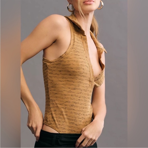 Anthropologie Pilcro Sleeveless Polo Top Bodysuit - Picture 2 of 8